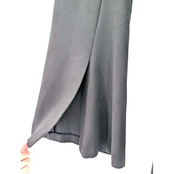 Frame Womens Black Stretch Slit Front Wide Flare Leg Classic Ponte Knit Pant 6 - Picture 4 of 11
